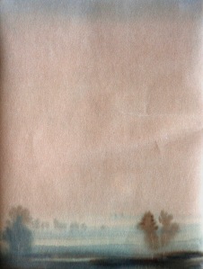 Birken im Dunst, 24,5 cm x 31,5 cm